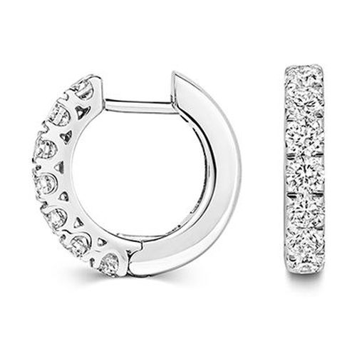 EDQ312W 18k White Gold Diamond Hoop Earrings Jewellery - James Moore TH - Modalova