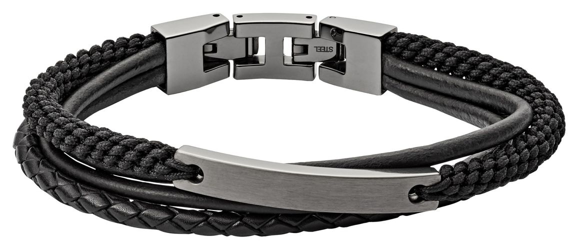 JF03185793 Men's Black Gunmetal Stainless Jewellery - Fossil - Modalova