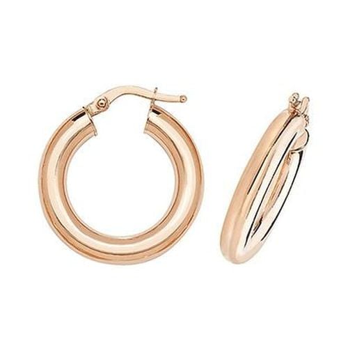 ER1004R-15 9k Rose Gold Hoop Earrings 15 mm Jewellery - James Moore TH - Modalova