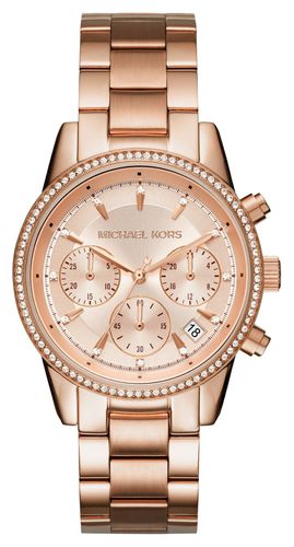 MK6357 Women's Ritz Rose-Gold Toned Crystal Set Watch - Michael Kors - Modalova