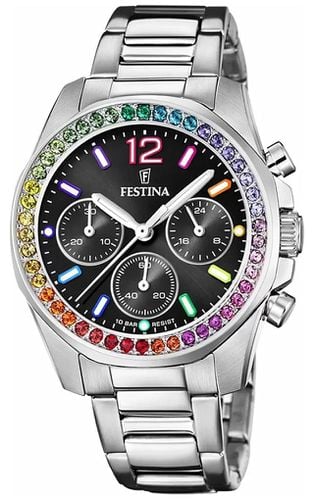 F20606/3 Ladies Rainbow Chrono W/CZ Sets & Watch - Festina - Modalova