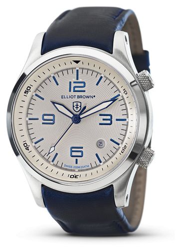 L06 Canford Quartz (44mm) Grooved White Watch - Elliot Brown - Modalova