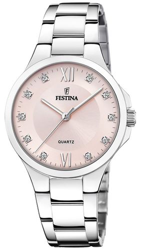 F20582/2 Ladies Steel With CZ Set & Steel Watch - Festina - Modalova