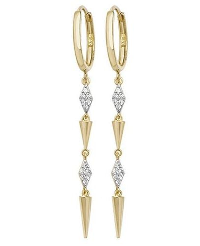 ER1094 9k Yellow Gold Cubic Zirconia Drop Jewellery - James Moore TH - Modalova