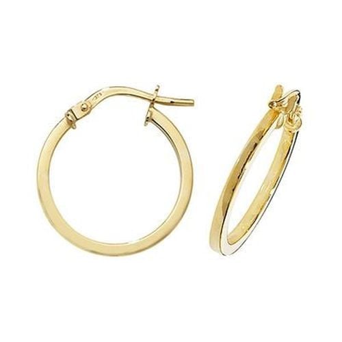 ER1007-15 9k Yellow Gold Hoop Earrings 15 mm Jewellery - James Moore TH - Modalova