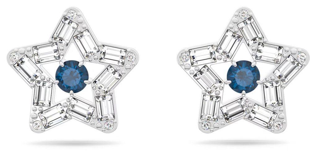 Stella Star Stud Earrings Rhodium plated Jewellery - Swarovski - Modalova