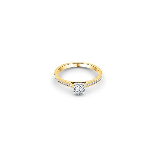 J8067 18ct Yellow Gold Plat Diamond Ring 0.40ct E SI1 Jewellery - GEMEX - Modalova