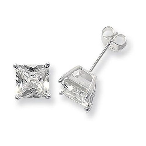 G5146CZ Silver Square Cubic Zirconia Stud Jewellery - James Moore TH - Modalova