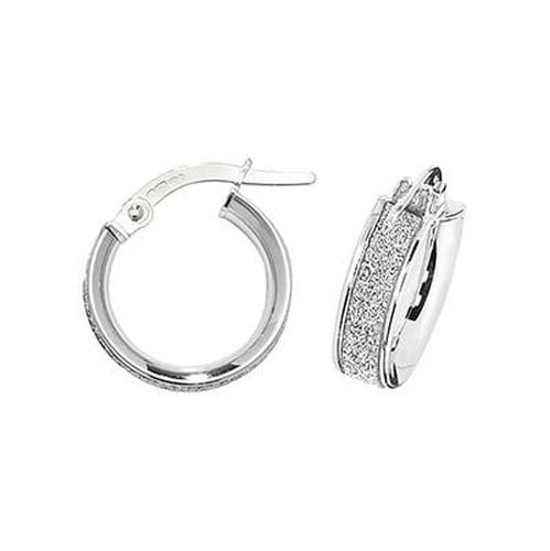 ER1023W-10 9k White Gold Hoop Earrings 10 mm Jewellery - James Moore TH - Modalova