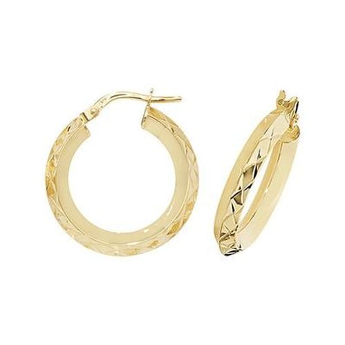 ER1018-15 9k Yellow Gold Hinged Hoop Earrings Jewellery - James Moore TH - Modalova