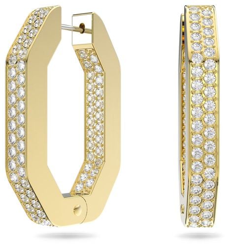 Dextera Octagon Hoop Earrings Pave Gold- Jewellery - Swarovski - Modalova