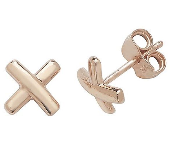 ES417R 9k Rose Gold Cross Stud Earrings Jewellery - James Moore TH - Modalova