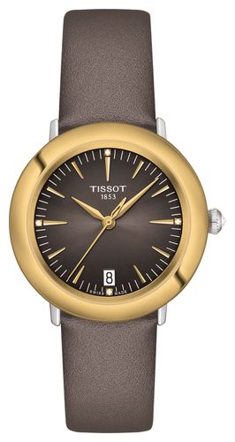 T9292104606600 Glendora 18K Gold Leather Strap Watch - Tissot - Modalova