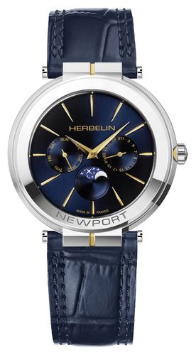 T15BL Newport Slim Moonphase (41.5mm) Watch - Herbelin - Modalova