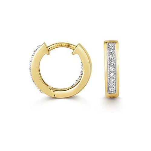 ED134 Diamond Set Huggie Hoop Jewellery - James Moore TH - Modalova