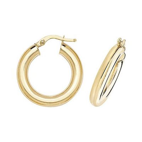 ER1004-15 9k Yellow Gold Hoop Earrings 15 mm Jewellery - James Moore TH - Modalova