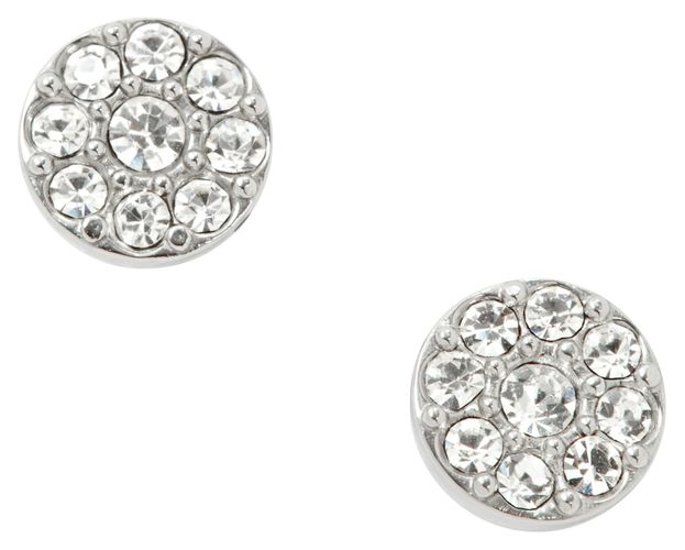 JF00828040 Women's Stainless Steel Crystal-Set Stud Jewellery - Fossil - Modalova