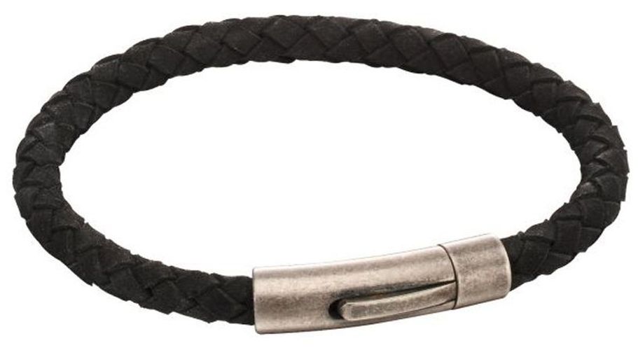 B5138 Men's Black Suede Bracelet Antique Steel Jewellery - Fred Bennett - Modalova