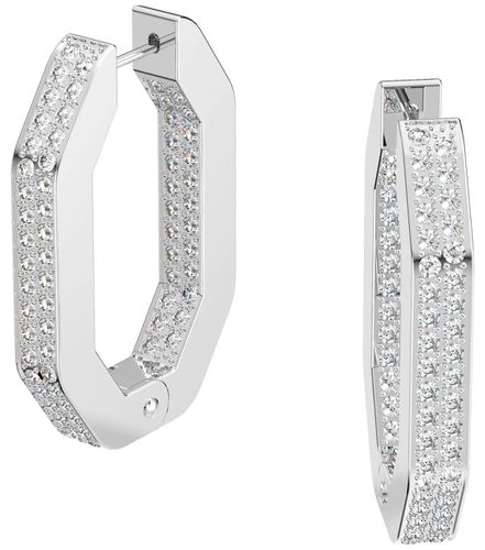 Dextera | Hoop Earrings | Rhodium Plated Jewellery - Swarovski - Modalova