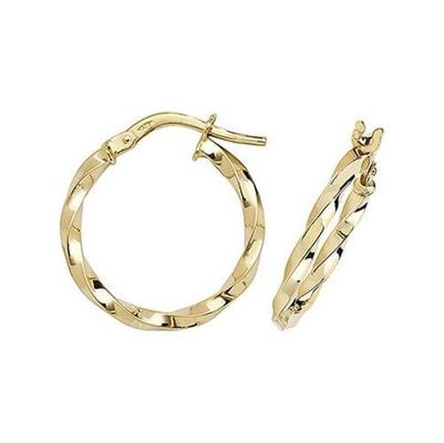 ER1008-15 9k Yellow Gold Hoop Earrings 15 mm Jewellery - James Moore TH - Modalova