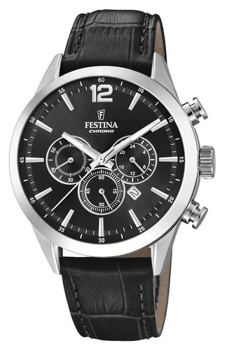 F20542/5 Chronograph Leather Strap Watch - Festina - Modalova