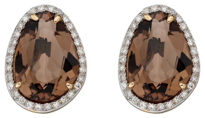 GE2383Y Irregular Smoky Quartz Jewellery - Elements Gold - Modalova