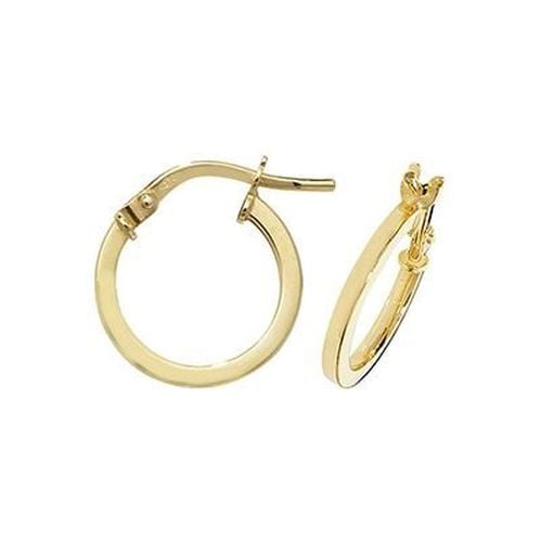 ER1007-10 9k Yellow Gold Hoop Earrings 10 mm Jewellery - James Moore TH - Modalova