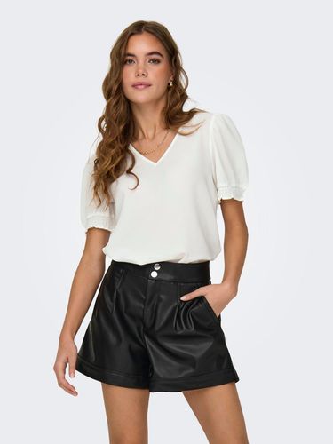 V-neck Top With Puff Sleeves - ONLY - Modalova