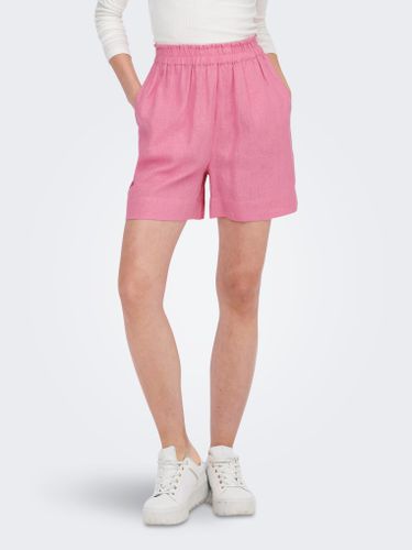 High Waisted Linen Blend Shorts - ONLY - Modalova