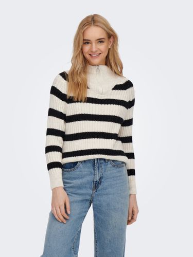 Highneck Zip Knitted Pullover - ONLY - Modalova