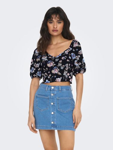 Cropped Top With Puff Sleeves - ONLY - Modalova