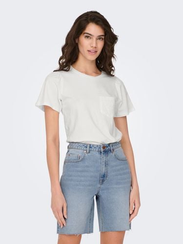 O-neck Top With Anglaise Chest Pocket - ONLY - Modalova