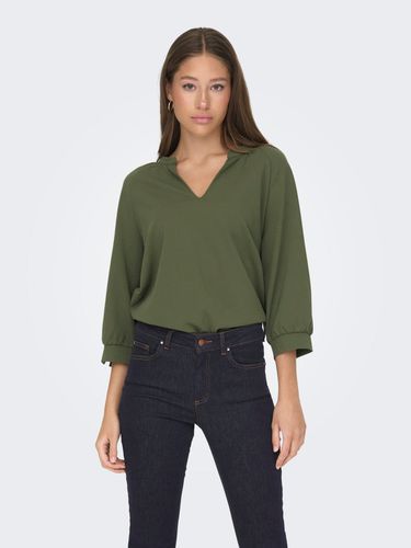 V-neck Top With 3/4 Sleeves - ONLY - Modalova