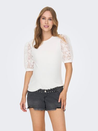 Mama Top With Lace Sleeves - ONLY - Modalova