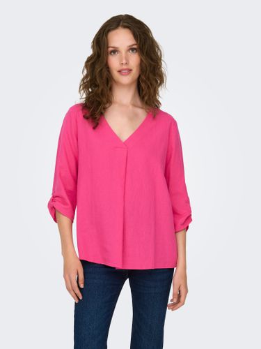 V-neck Linen Top - ONLY - Modalova