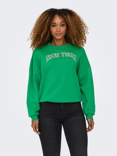 Regular Fit Round Neck Ribbed Cuffs Dropped Shoulders Sweatshirt - ONLY - Modalova