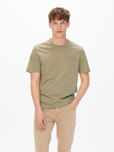 O-neck T-shirt With Chest Pocket - ONLY & SONS - Modalova