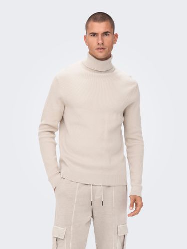 Roll Neck Knitted Pullover - ONLY & SONS - Modalova