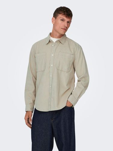 Solid Colored Corduroy Shirt - ONLY & SONS - Modalova
