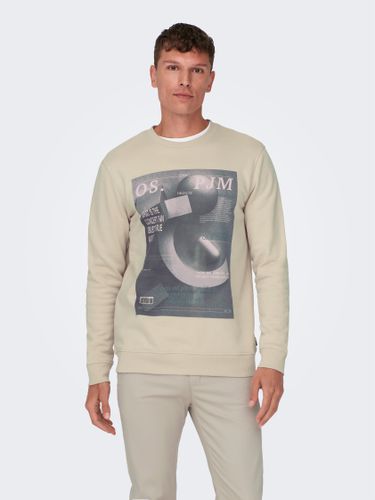 O-neck Sweatshirt With Print - ONLY & SONS - Modalova