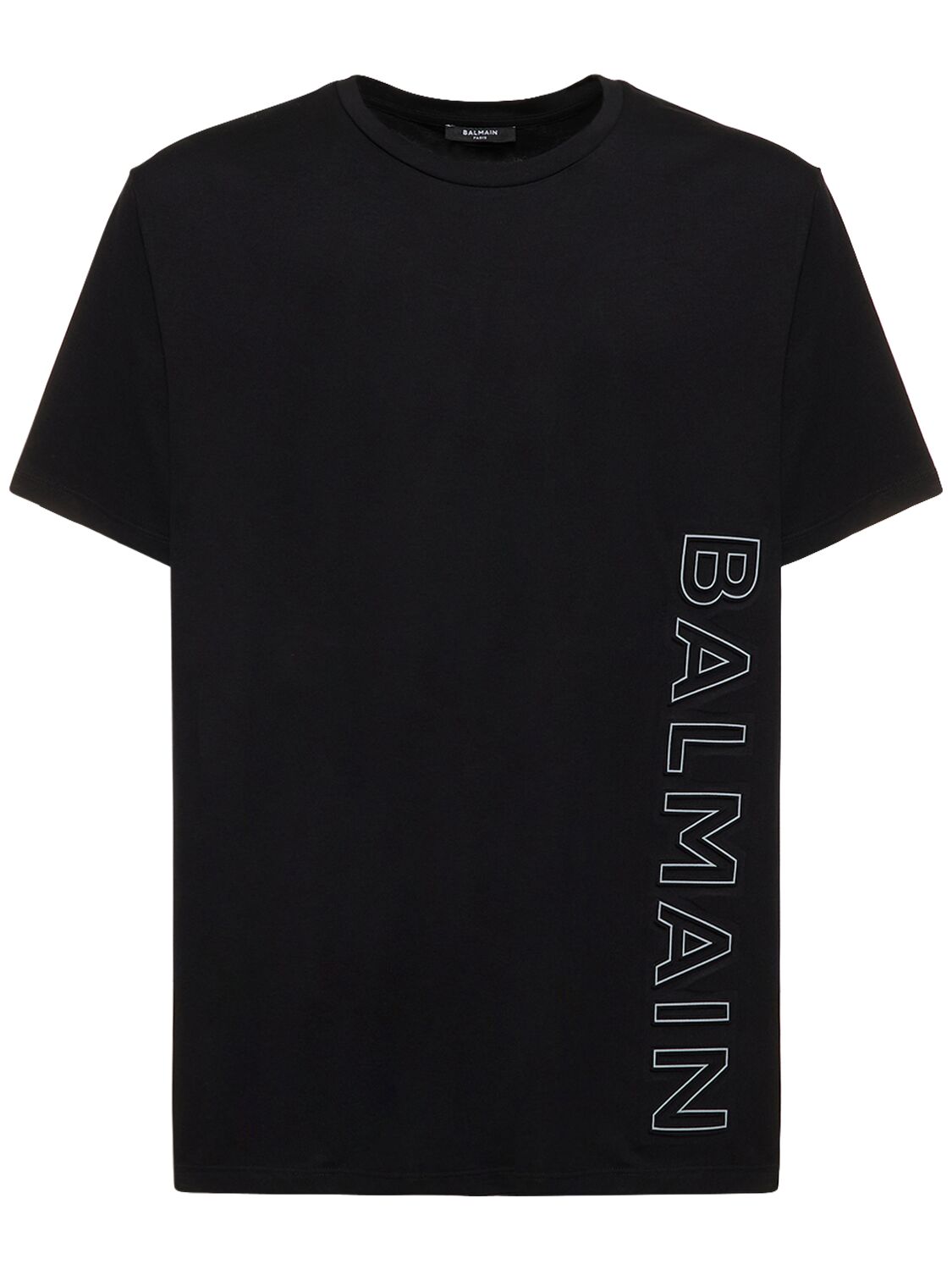 Logo Embossed Cotton T-shirt - BALMAIN - Modalova