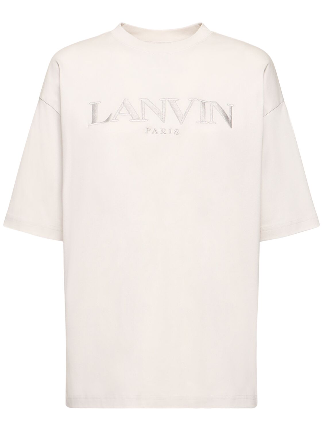 Logo Embroidered Oversize Jersey T-shirt - LANVIN - Modalova