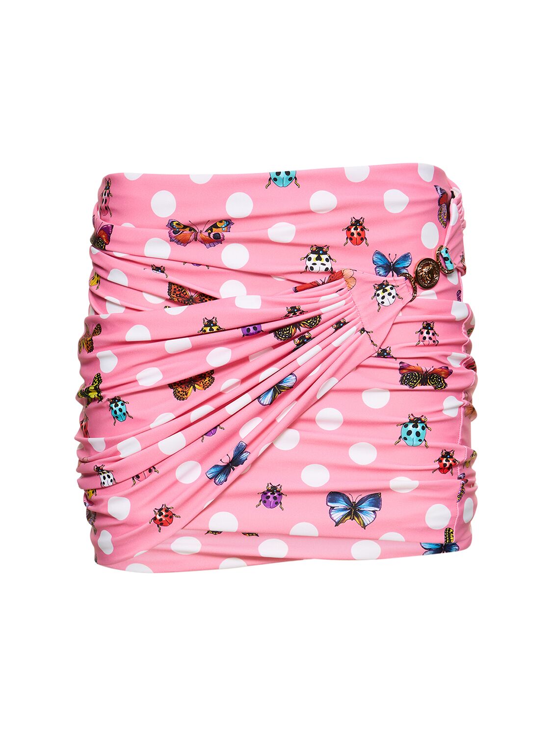 Butterfly Printed Jersey Mini Skirt - VERSACE - Modalova