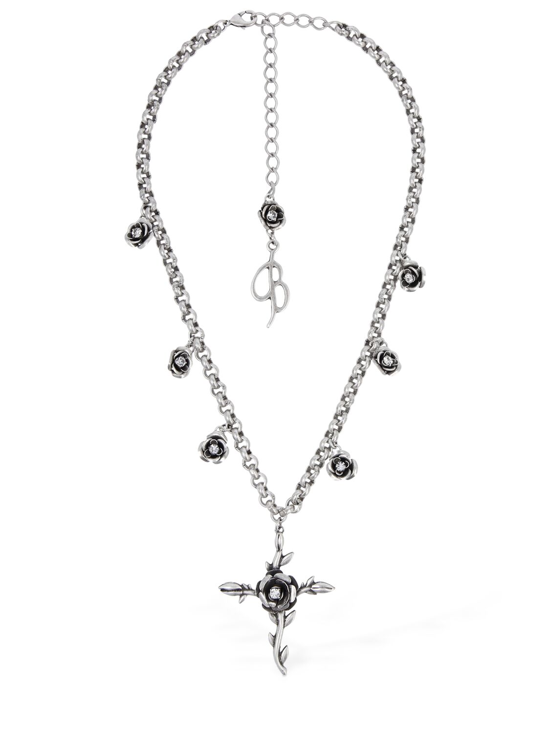 Rose & Cross Collar Necklace - BLUMARINE - Modalova