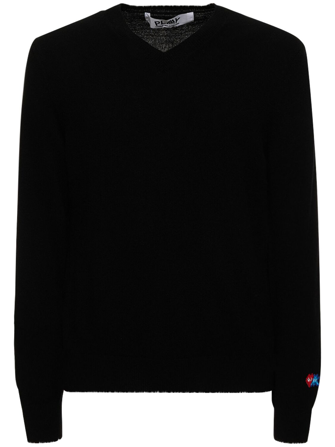 Sleeve Logo Wool V-neck Sweater - COMME DES GARÇONS PLAY - Modalova