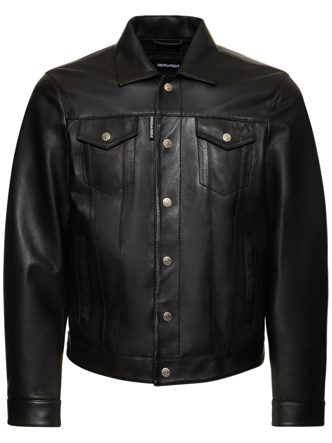 Dan Jean Leather Jacket - DSQUARED2 - Modalova