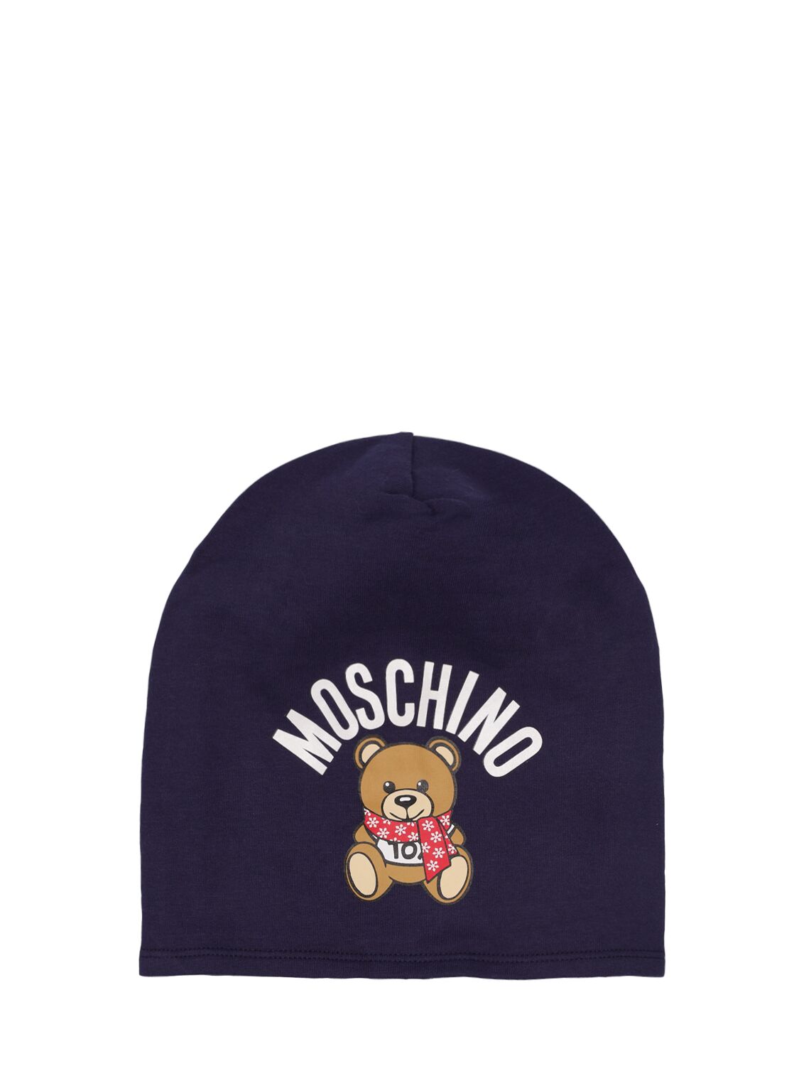 Cotton Beanie Hat W/logo - MOSCHINO - Modalova