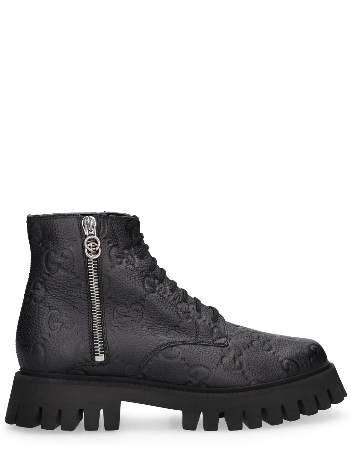 Gg Leather Boots - GUCCI - Modalova
