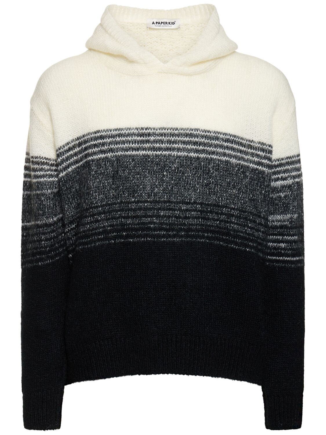 Unisex 2-tone Mohair Blend Knit Sweater - A PAPER KID - Modalova