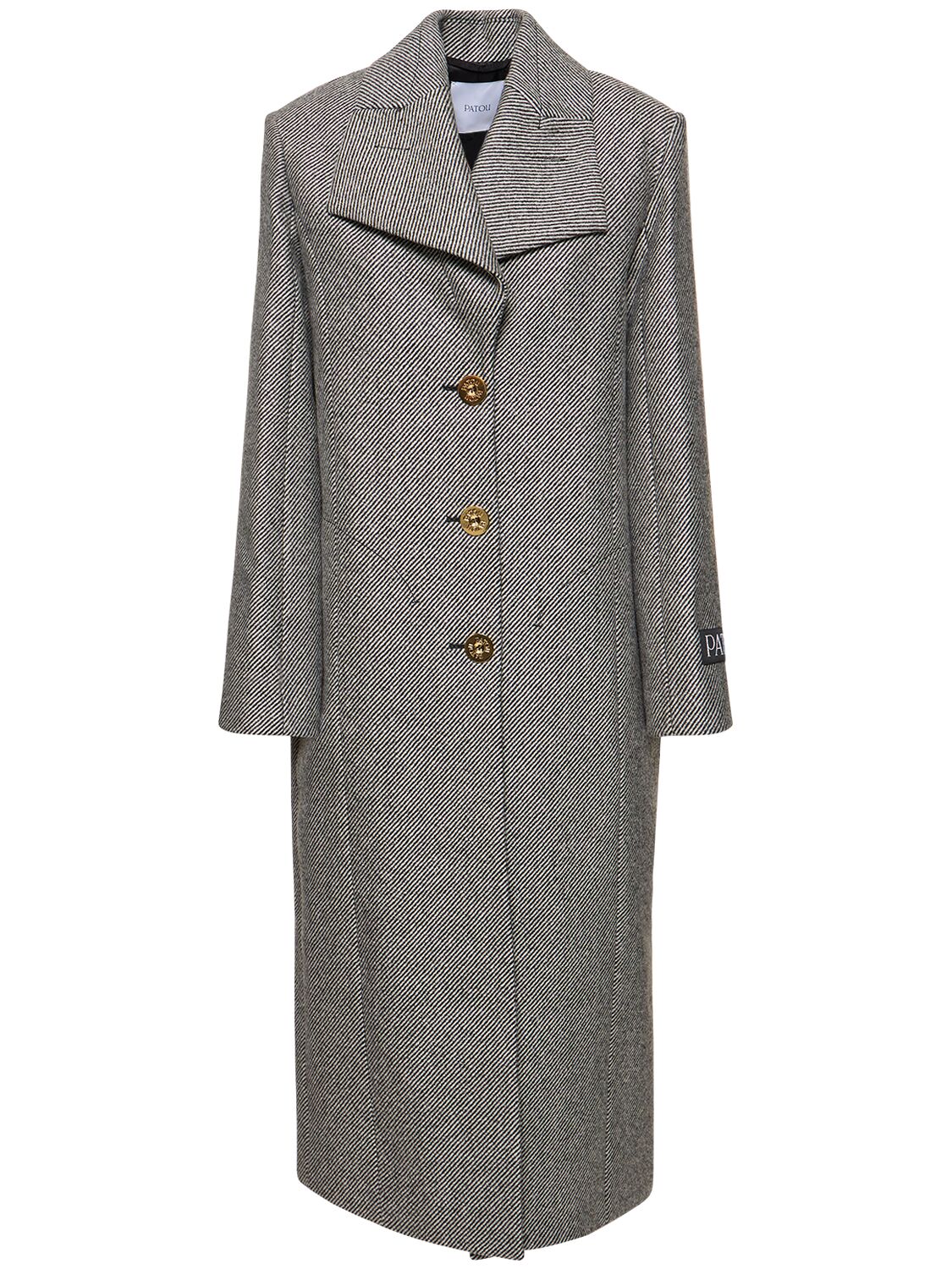 Wool Tailored Single Breasted Long Coat - PATOU - Modalova
